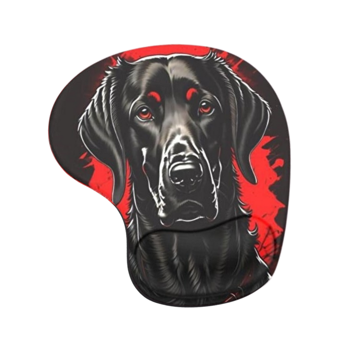 Dark Dog Bilek Destekli Mouse Pad — Köpek Desenli Ergonomik Mousepad