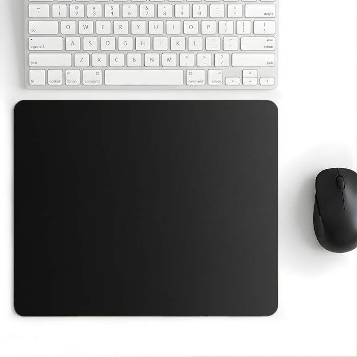 Siyah Mouse Pad 18x22 cm — Düz Renk, Baskısız Kompakt Ofis Mousepad