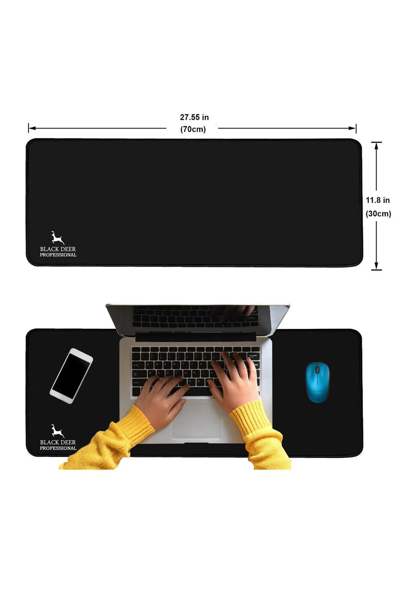 Professional 70x30 cm Siyah Oyuncu Mouse Pad — XL Gaming Mousepad, Dikişli Kenar, Kaymaz Taban