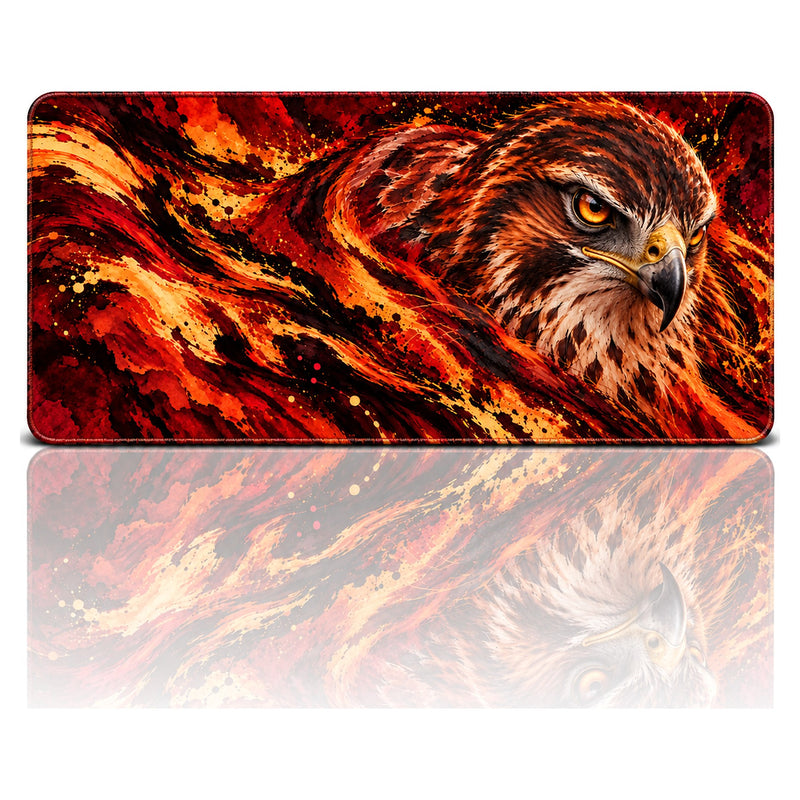 Şahin Desenli Oyuncu Mouse Pad 90x40 – Ateş Şahini | Gaming Mouse Pad