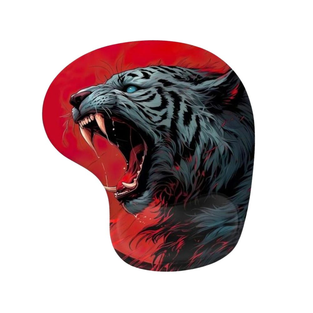 Angry Tiger kaplan desenli bilek destekli mouse pad