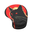 Dark Cat kedi desenli bilek destekli mouse pad
