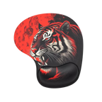Red Flame Tiger alev desenli bilek destekli mouse pad