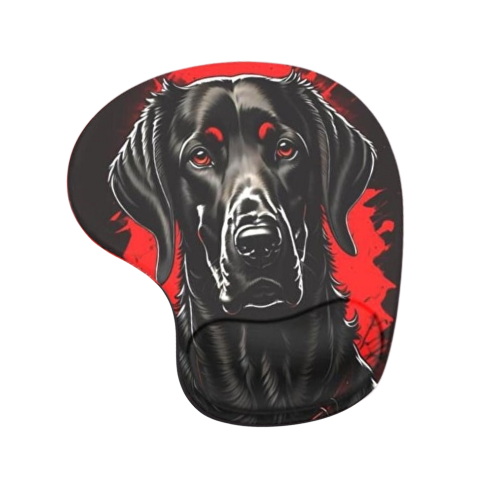 Dark Dog köpek desenli bilek destekli mouse pad