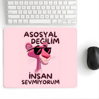 Anti Social desenli mouse pad 18x22 cm