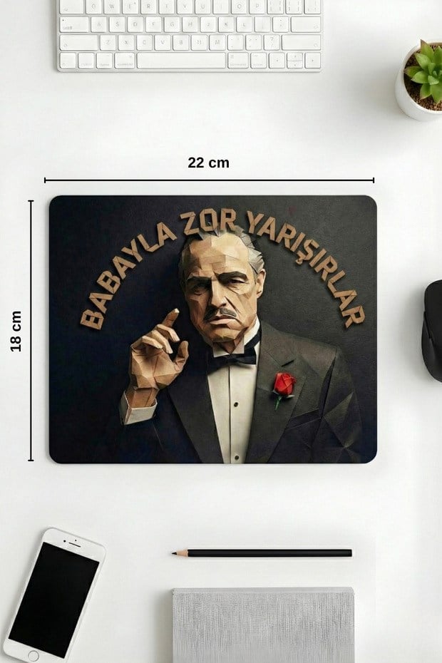 Babayla Zor Yarışırlar GD desenli mouse pad kullanım görseli