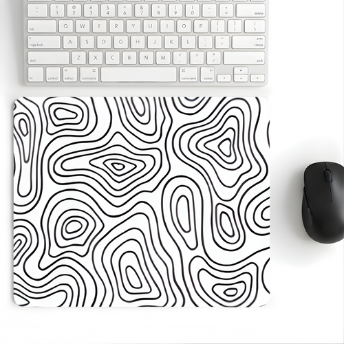 Beyaz Typography desenli mouse pad 18x22 cm