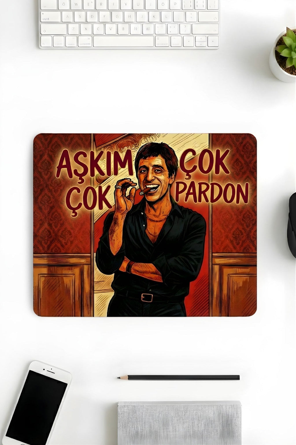 Aşkım Çok Pardon desenli mouse pad 18x22 cm