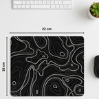 Siyah Typography desenli mouse pad kullanım görseli