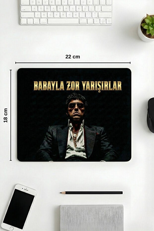 Babayla Zor Yarışırlar desenli mouse pad detay görseli