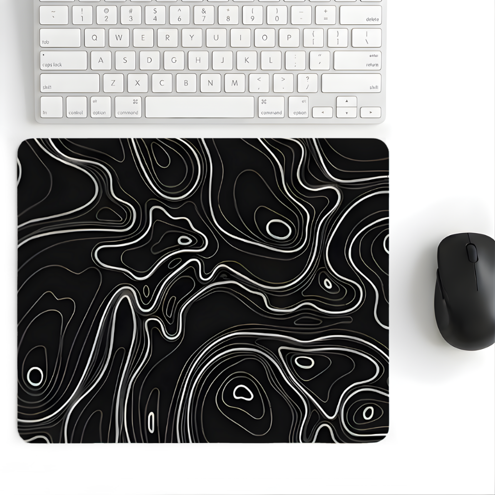 Siyah Typography desenli mouse pad 18x22 cm