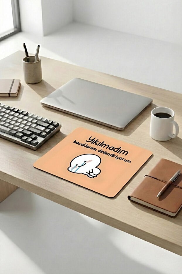 Yıkılmadım desenli mouse pad kullanım görseli