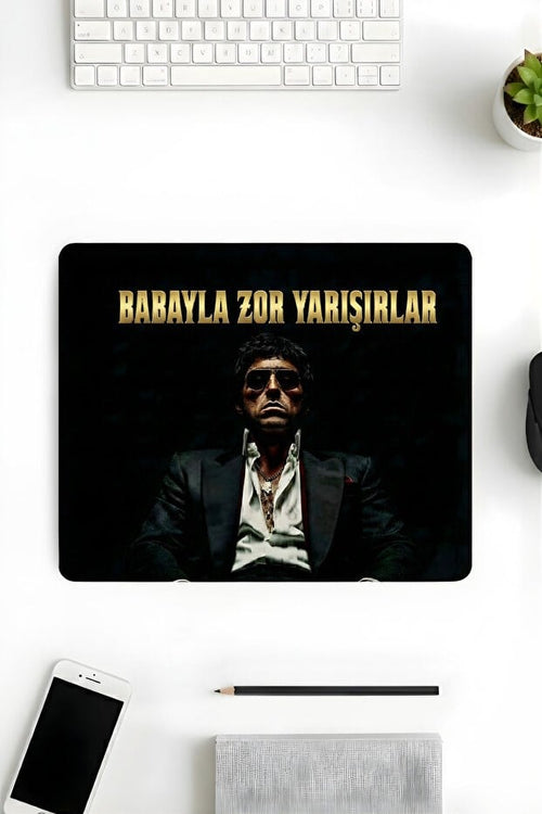 Babayla Zor Yarışırlar desenli mouse pad 18x22 cm