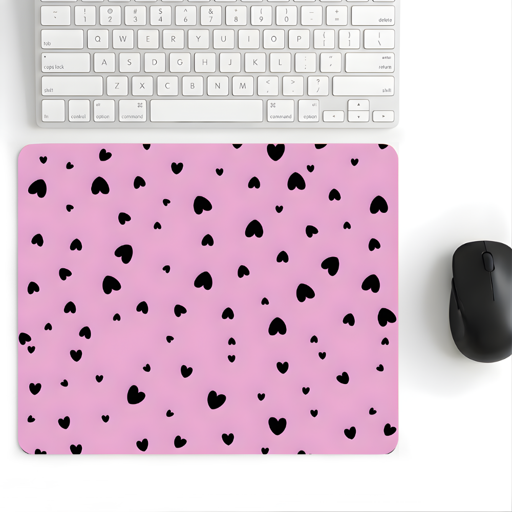 Midnight Hearts desenli mouse pad 18x22 cm