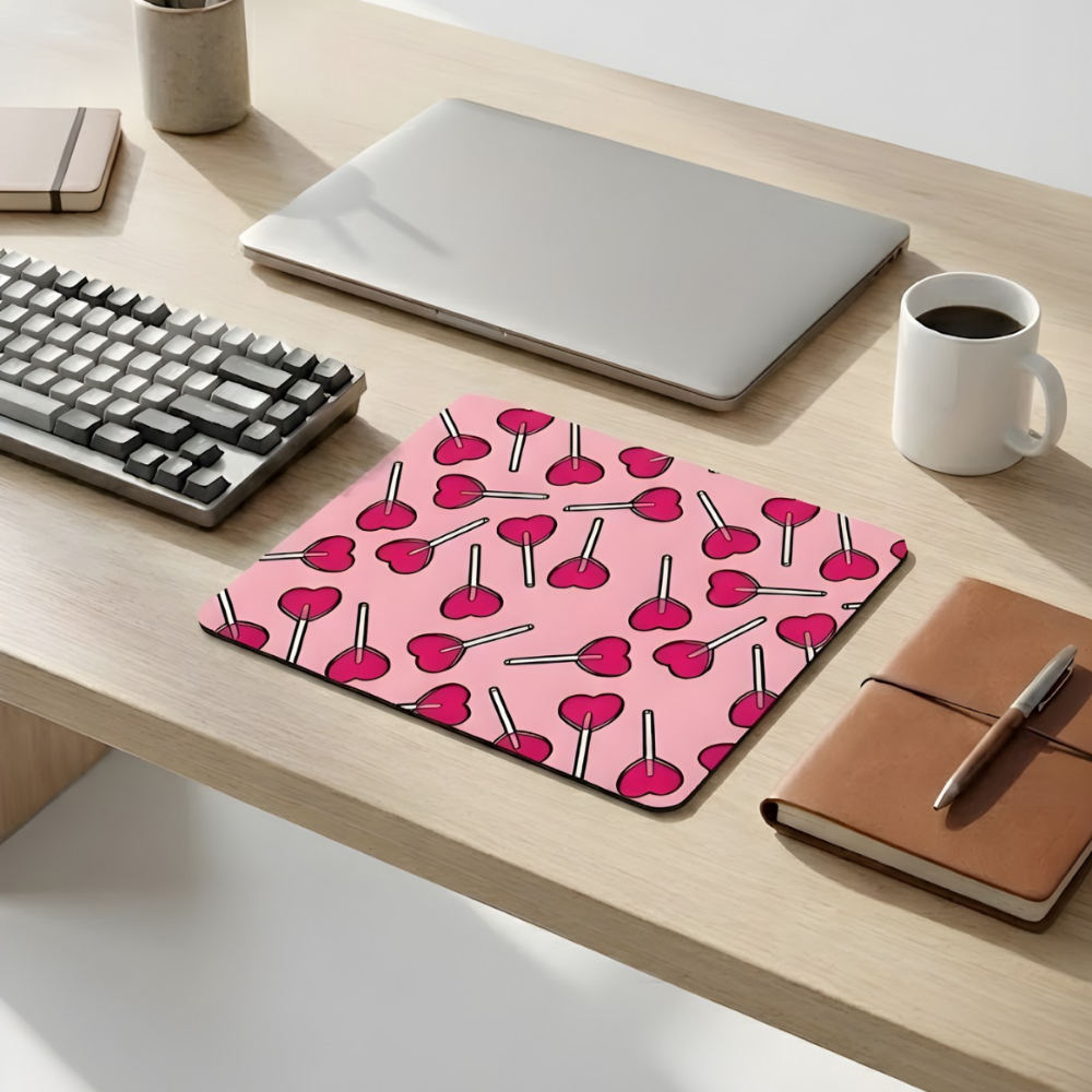 Candy Pops desenli mouse pad yakın çekim