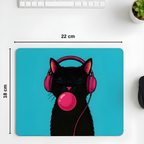 Bubble Cat desenli mouse pad kullanım görseli