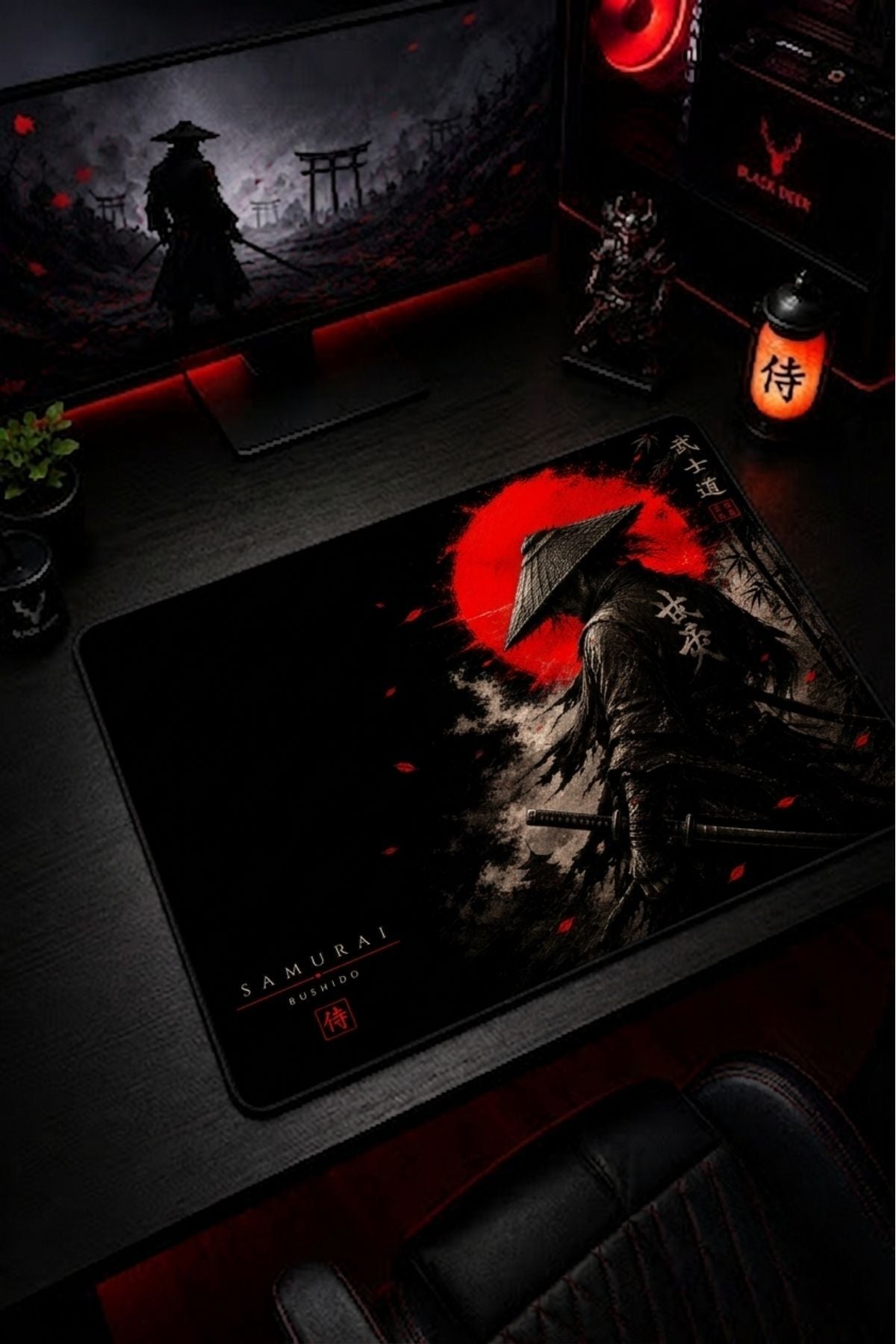 Samurai 50x40 cm oyuncu mouse pad kullanım görseli