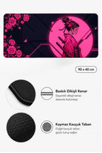 Pink Rosakiri 90x40 cm gaming mouse pad detay görseli