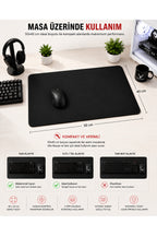 Siyah 50x40 cm oyuncu mouse pad yakın çekim