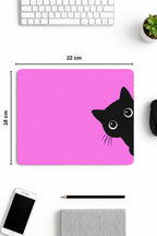 Black Cat desenli mouse pad 18x22 cm kullanım görseli