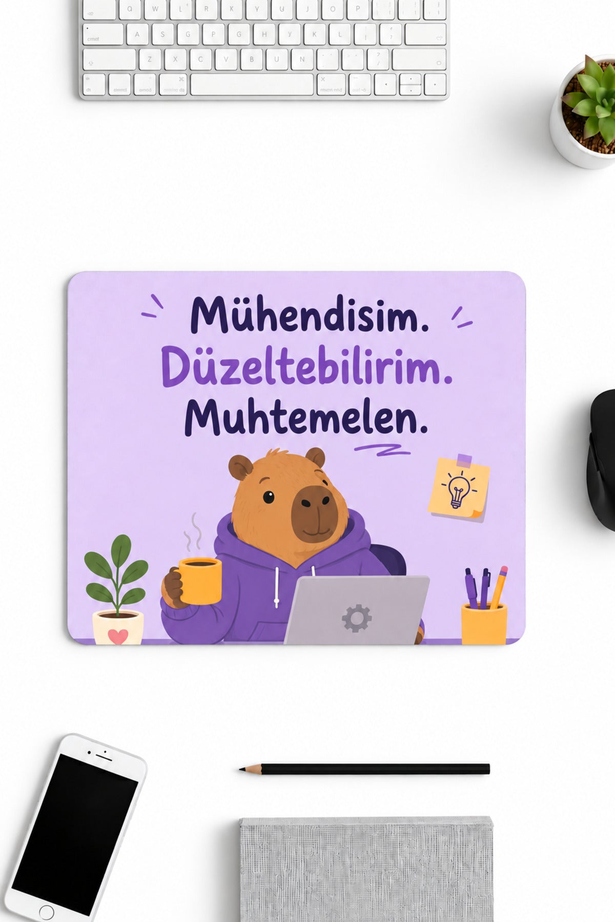 Mühendisim Düzeltebilirim desenli mouse pad 18x22 cm