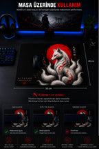 Kitsune 50x40 cm oyuncu mouse pad kullanım görseli