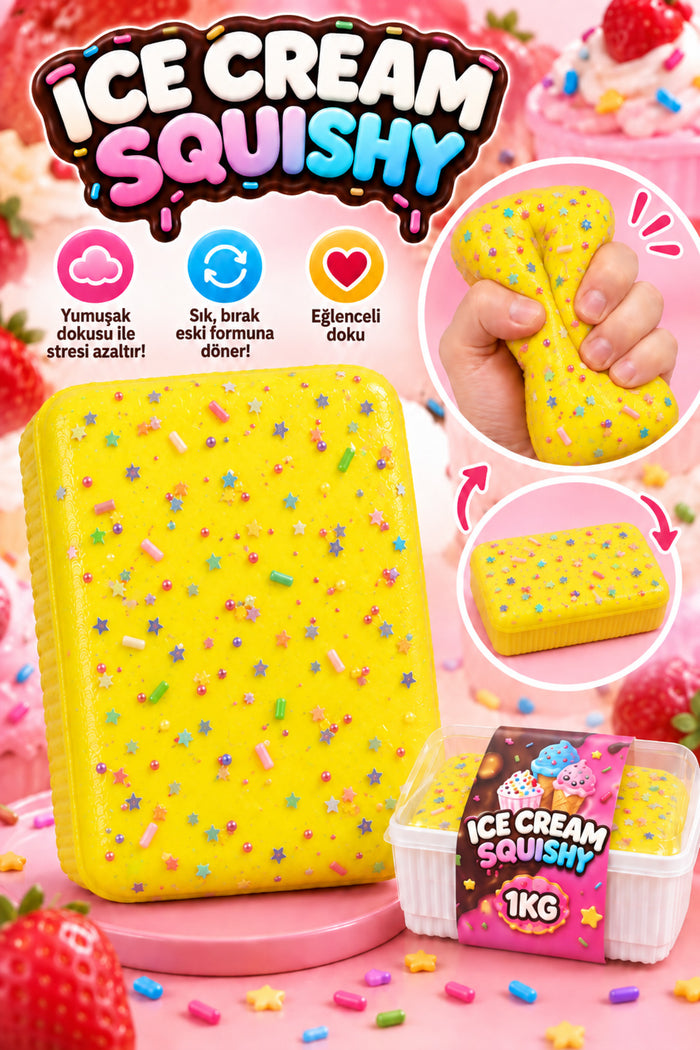 Limon Sukuşi Stres Oyuncağı — Dondurma Temalı Memory Foam Taba Squishy