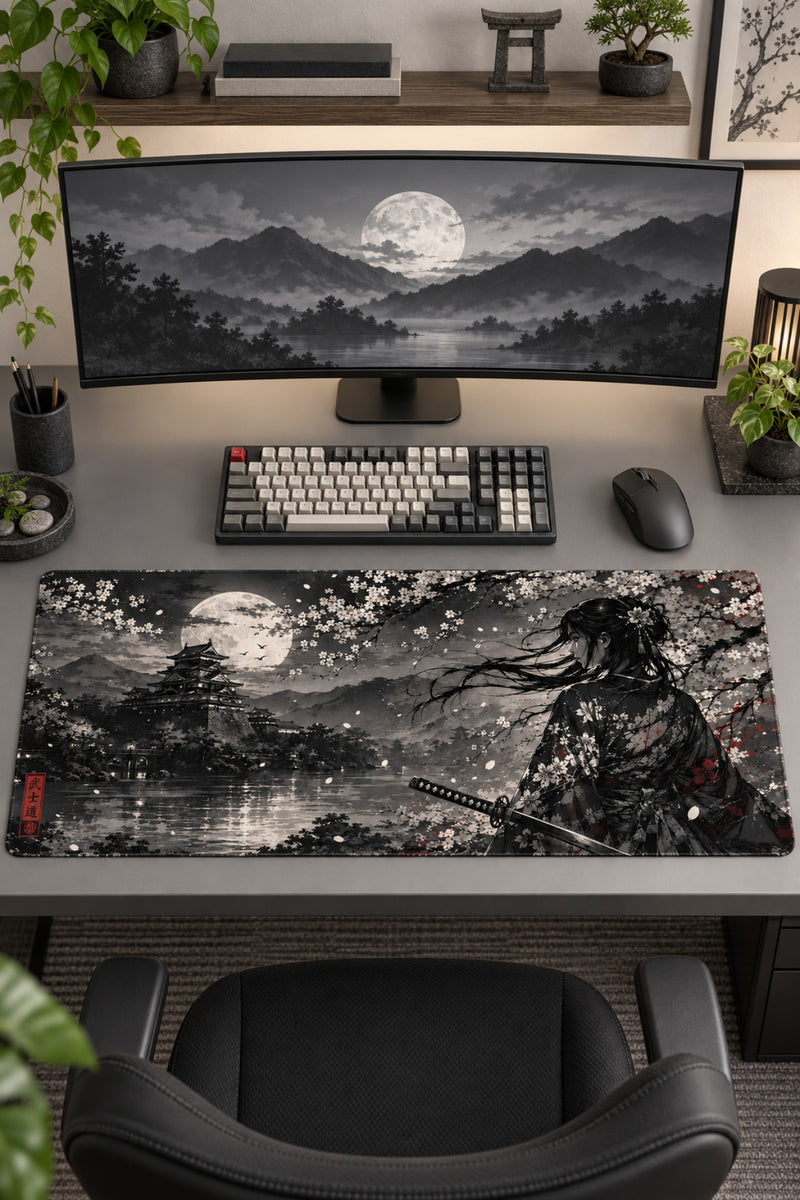 Tsuki 90x40 cm Oyuncu Mouse Pad — XXL Gaming Mousepad, Kaymaz Kauçuk Taban, Dikişli Kenar