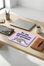 Cat Tired desenli mouse pad 18x22 cm yakın çekim