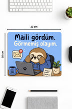 Görmemiş Olayım desenli mouse pad 18x22 cm kullanım görseli