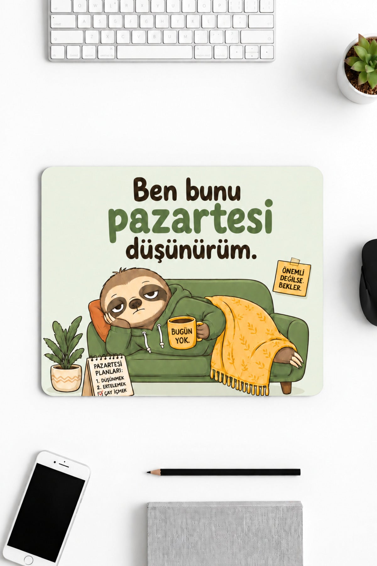 Monday desenli mouse pad 18x22 cm