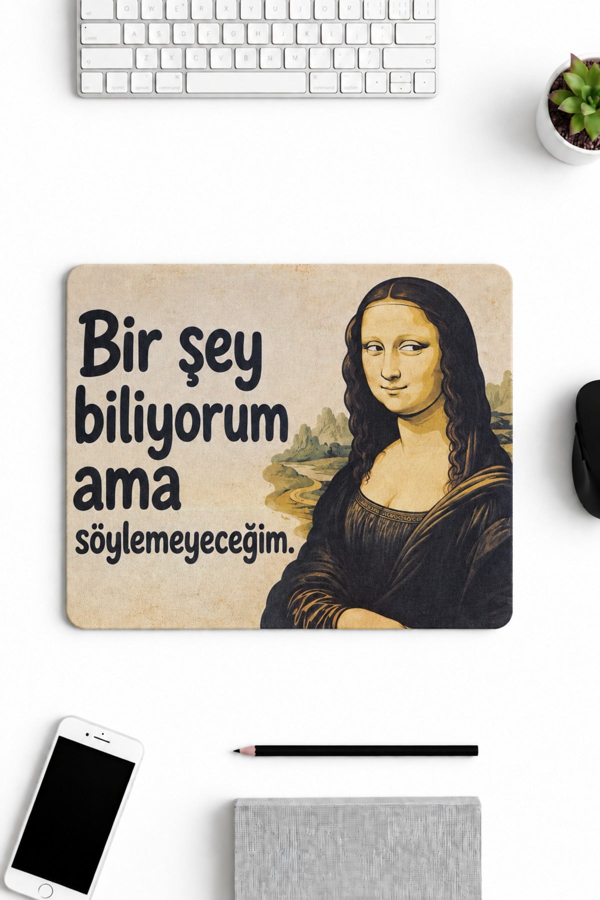 Söylemeyeceğim desenli mouse pad 18x22 cm