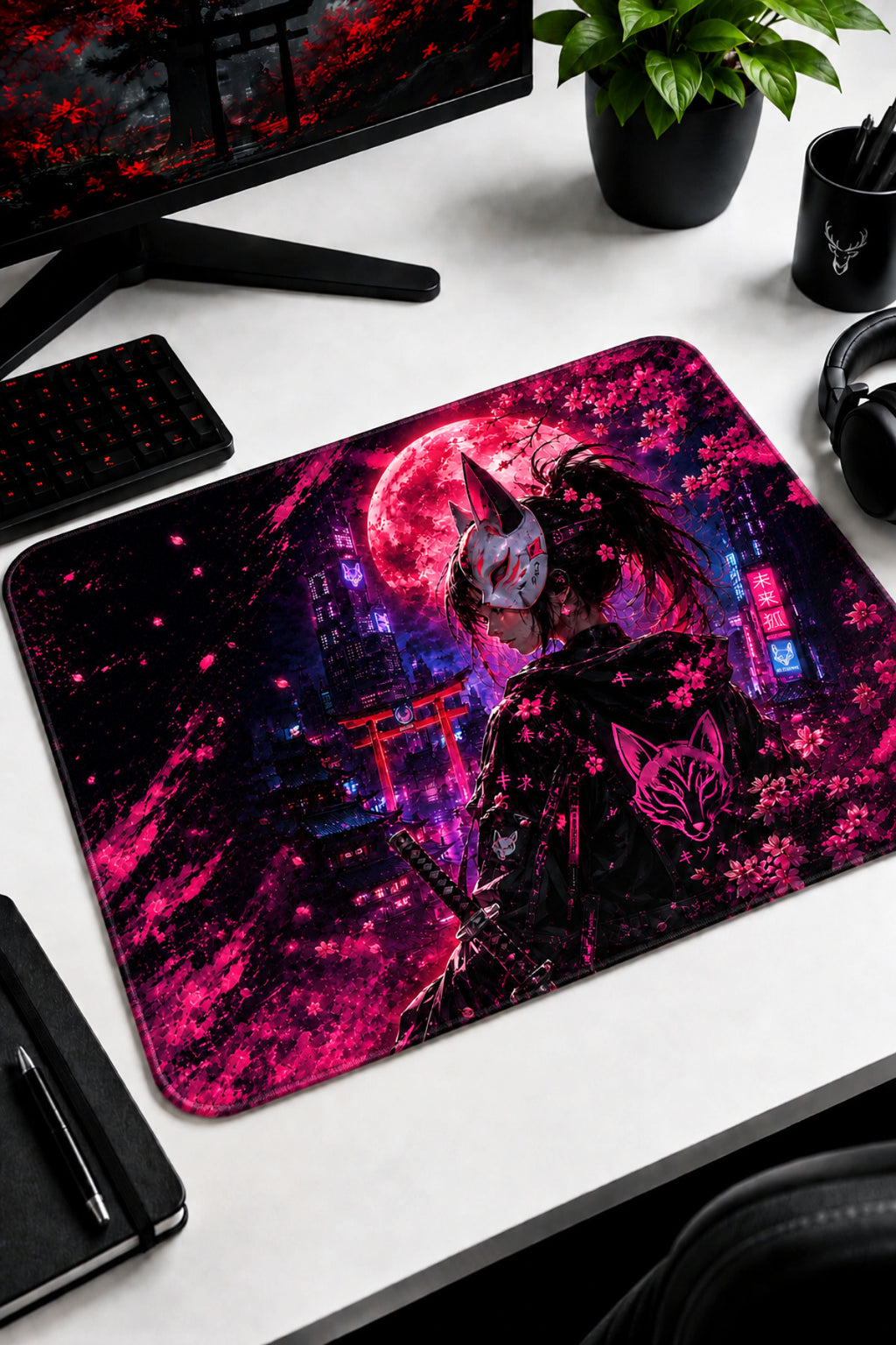 Neon 50x40 cm oyuncu mouse pad yakın çekim