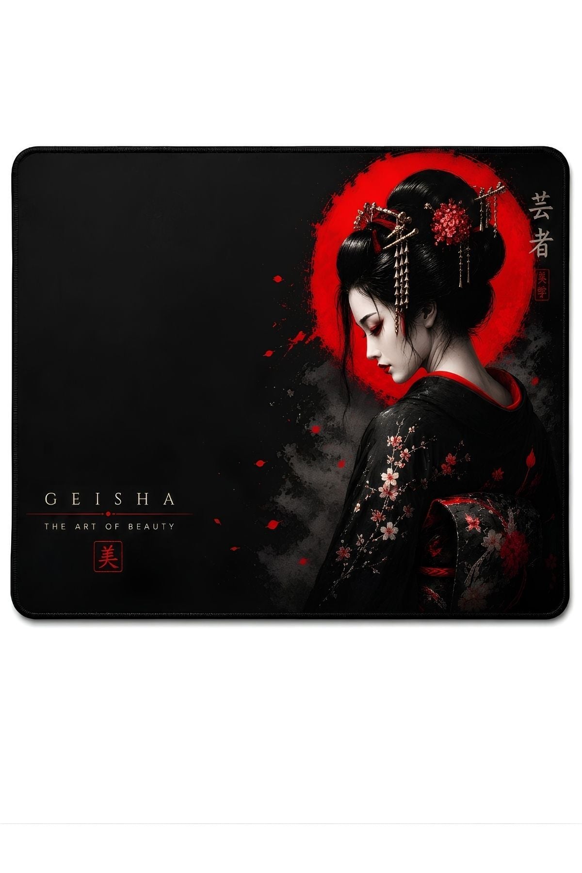 Geisha 50x40 cm oyuncu mouse pad yakın çekim