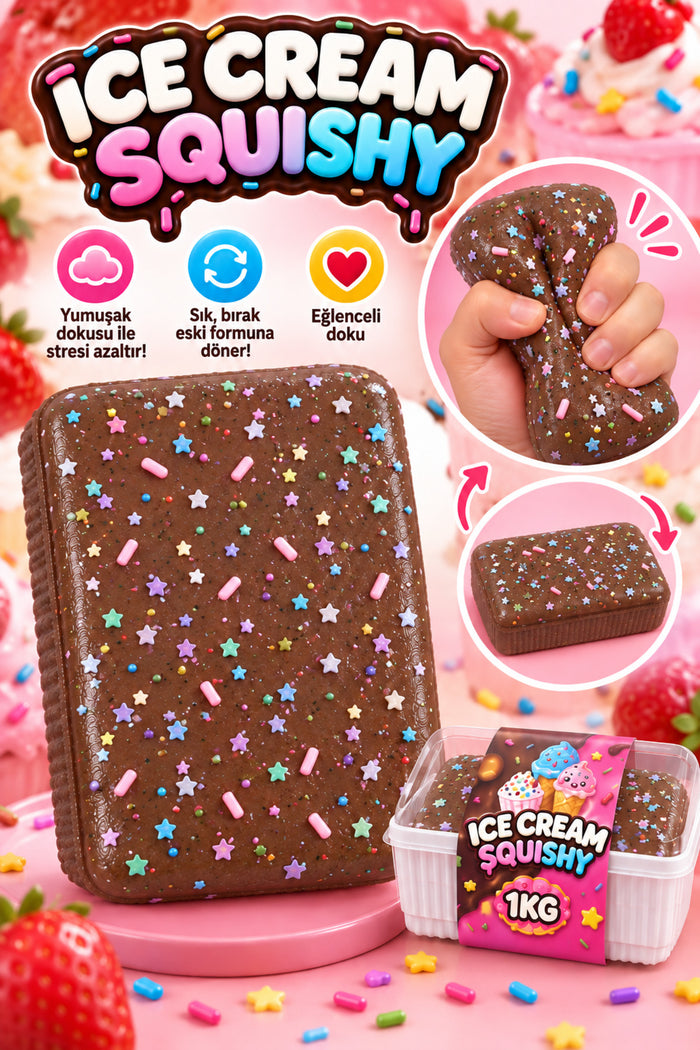 Çikolata Sukuşi Stres Oyuncağı — Dondurma Temalı Memory Foam Taba Squishy