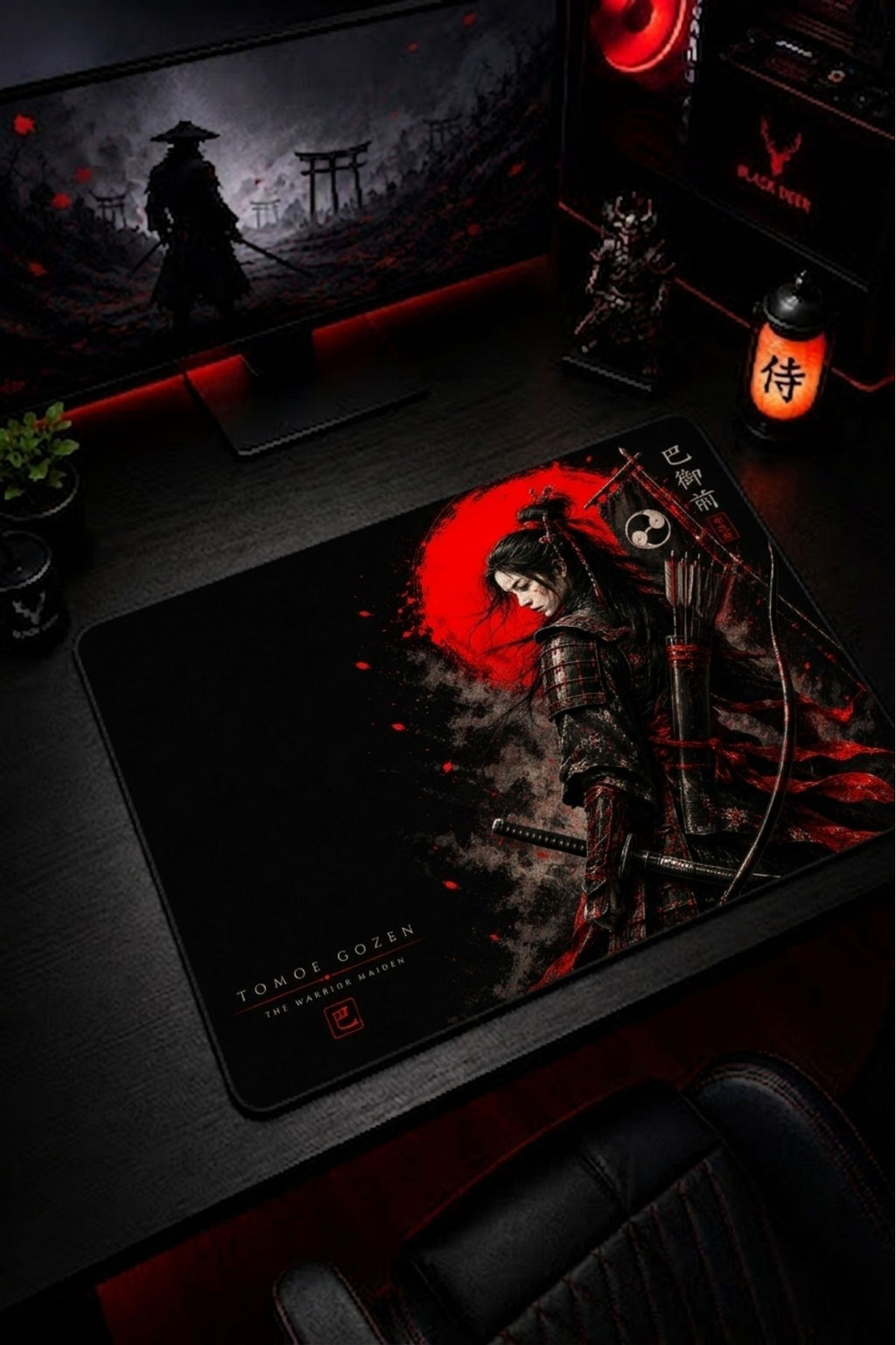 Tomoe Gozen 50x40 cm oyuncu mouse pad kullanım görseli