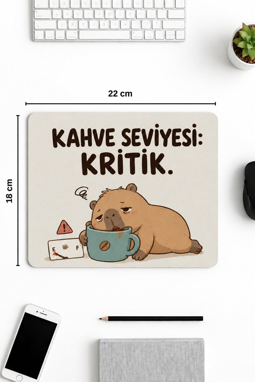 Kritik desenli mouse pad 18x22 cm kullanım görseli