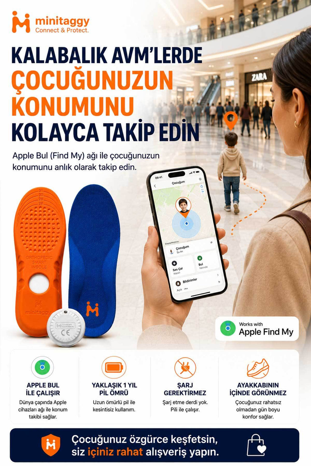 Takip modülünün iPhone Bul uygulamasıyla kullanımı