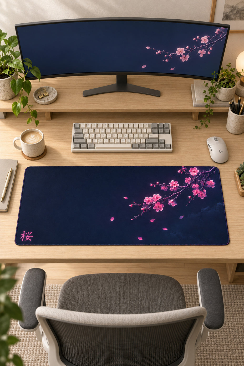 Blossom 90x40 cm gaming mouse pad yakın çekim