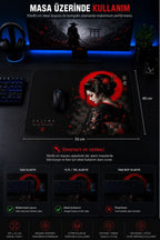 Geisha 50x40 cm oyuncu mouse pad detay görseli