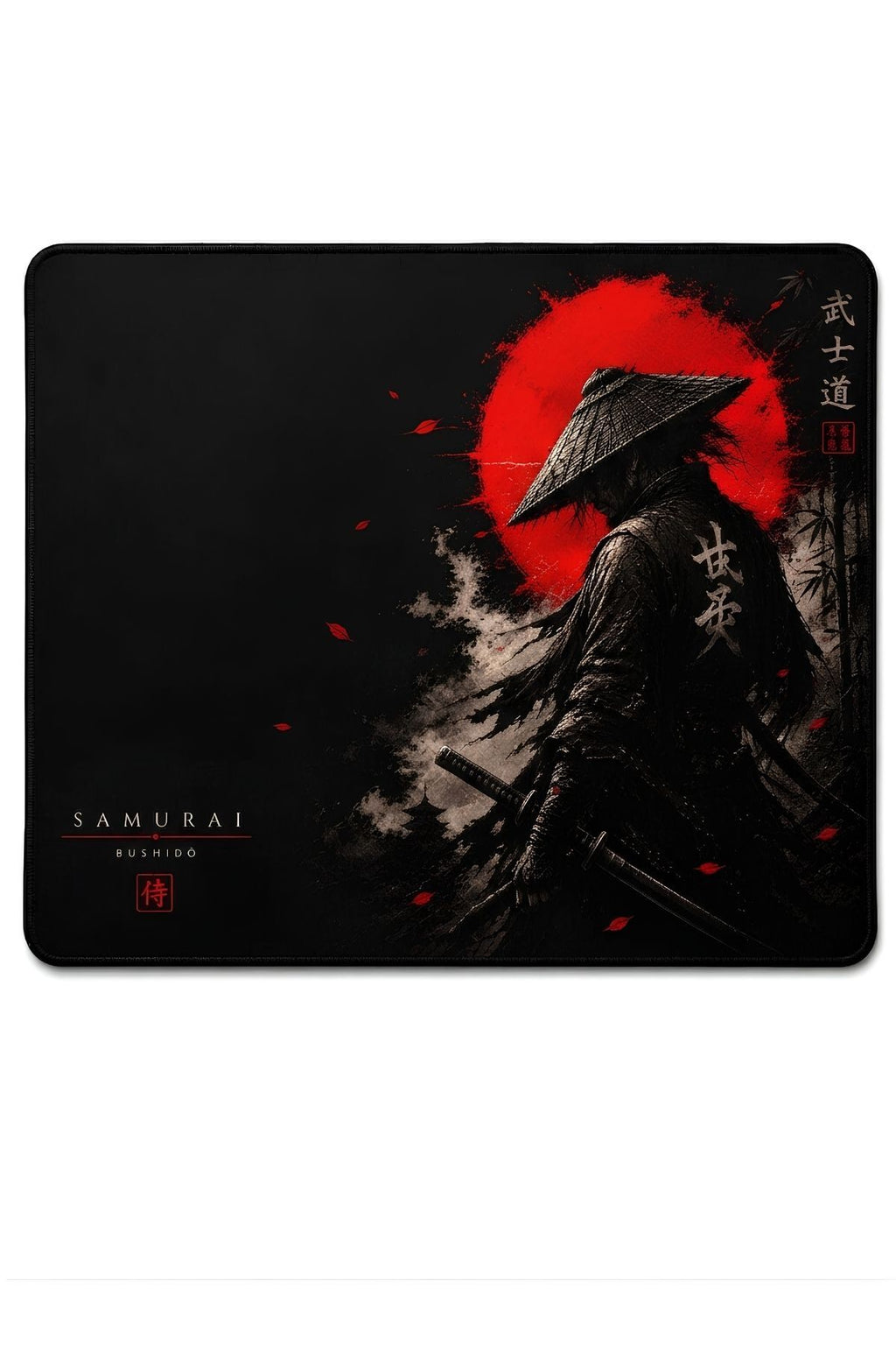 Samurai 50x40 cm oyuncu mouse pad yakın çekim