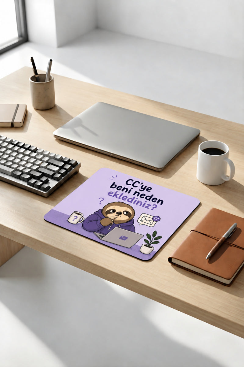 CC'ye Beni Neden Eklediniz? Mouse Pad 18x22 cm — Esprili Kompakt Ofis Mousepad