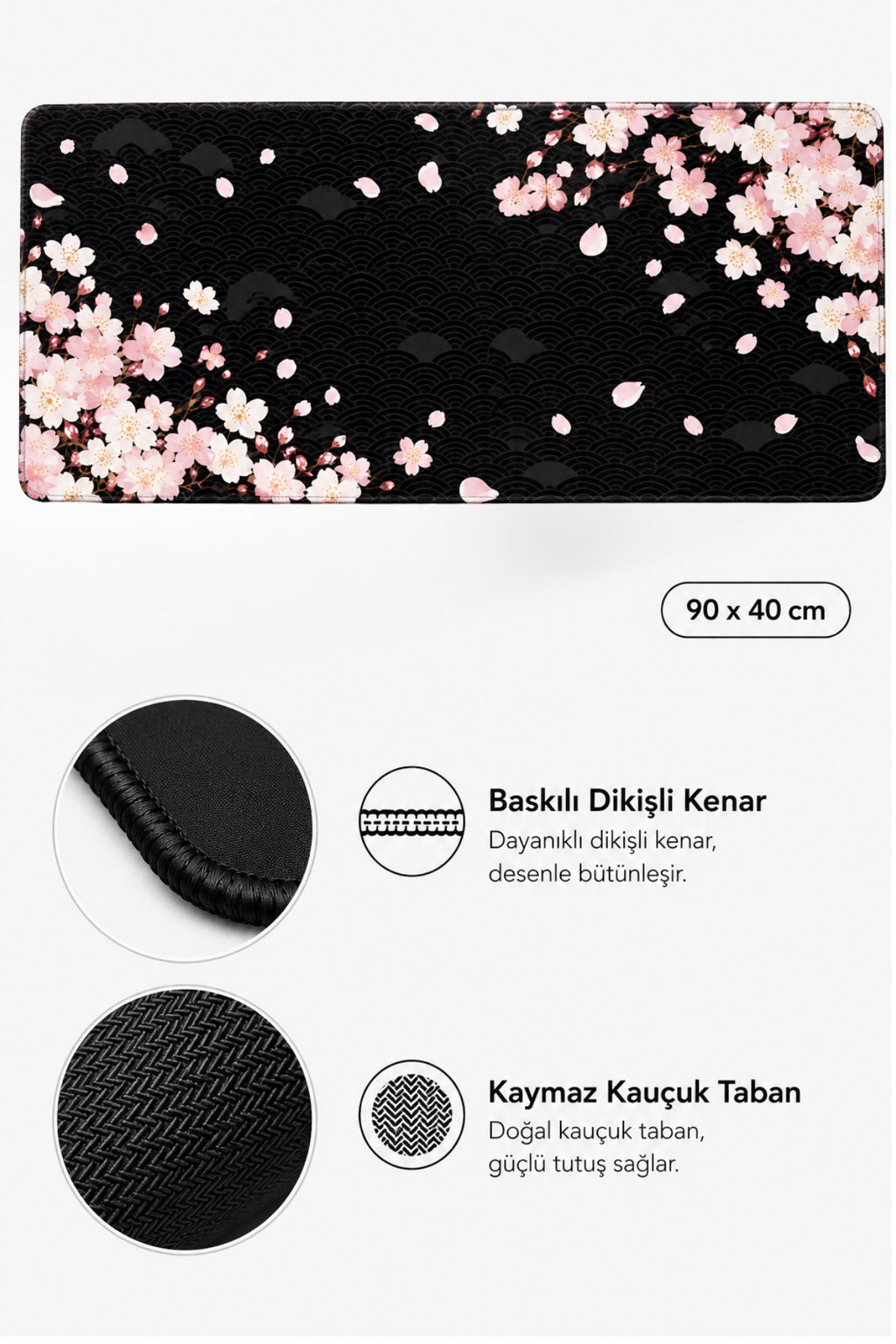 Veil 90x40 cm gaming mouse pad detay görseli