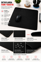 Siyah 50x40 cm oyuncu mouse pad kullanım görseli