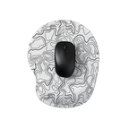 Yuvarlak hatlı topografik desenli bilek destekli mouse pad, beyaz