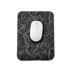 Kare formlu topografik desenli bilek destekli mouse pad, siyah