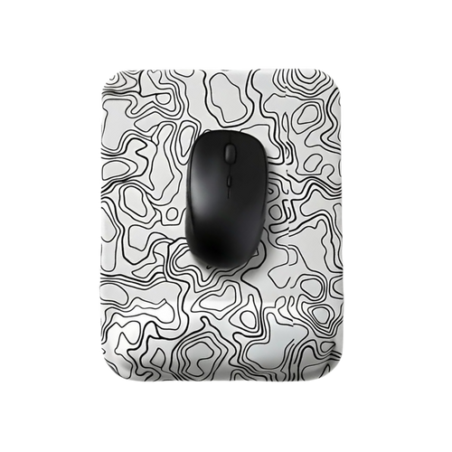 Kare formlu topografik desenli bilek destekli mouse pad