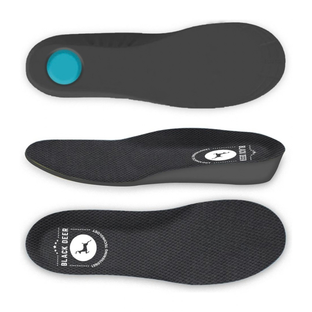 Black Deer 4 cm Boy Uzatan Tabanlık — Sneaker ve Bot İçin Gizli Topuk Yükseltici (Siyah)