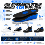 Orthotech 4 cm boy uzatan tabanlık, ark destekli ve topuk yuvalı, siyah — görsel 2
