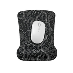 Damla formlu yükseltilmiş bilek yastıklı mouse pad, siyah